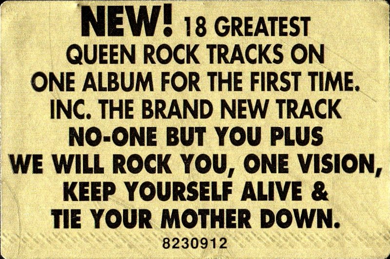 Queen  Queen Rocks [jewel case sticker